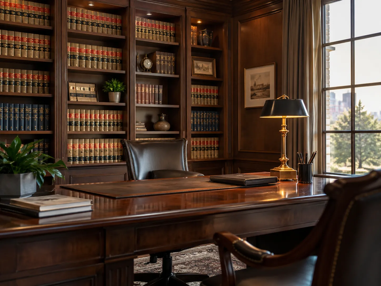 Contemporary office interior representing outside general counsel